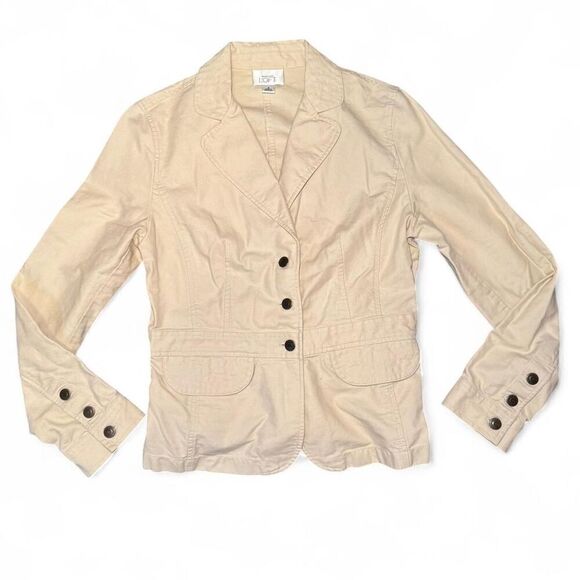 LOFT Jackets & Blazers - Ann Taylor LOFT Women’s Size 8 Khaki Cotton Blazer Jacket 3-Button Career
